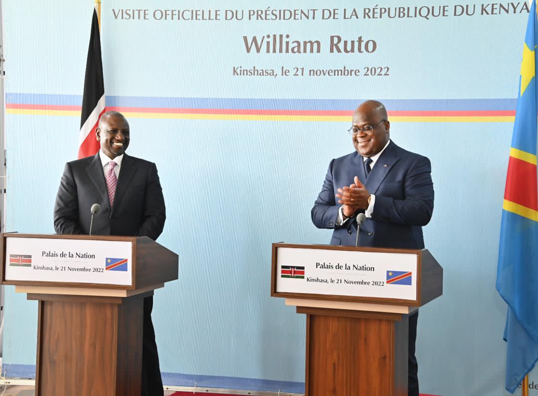 RDC : Tshisekedi salue le soutien du président kényan à la RDC, « victime d’une agression injuste et barbare » du Rwanda